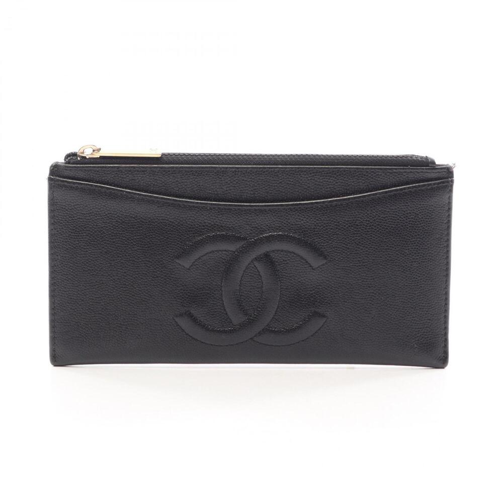 Chanel Coco Mark Billfold Wallet, Caviar Leather (Grained Calfskin), Women's,...